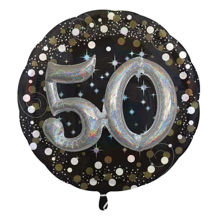 amscan Folienballon Multi Sparkling Birthday, 50
