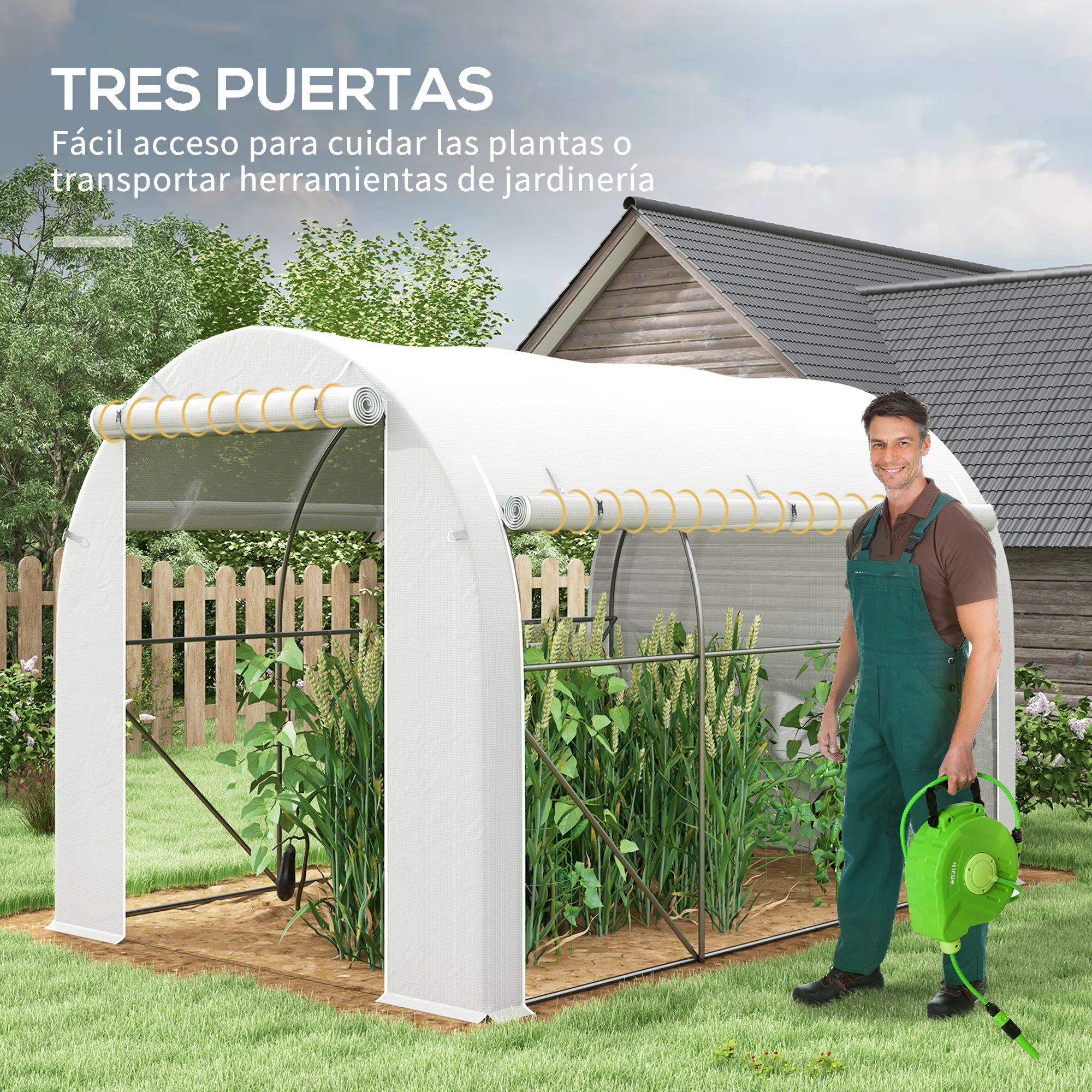 Estufa de jardim branca Outsunny