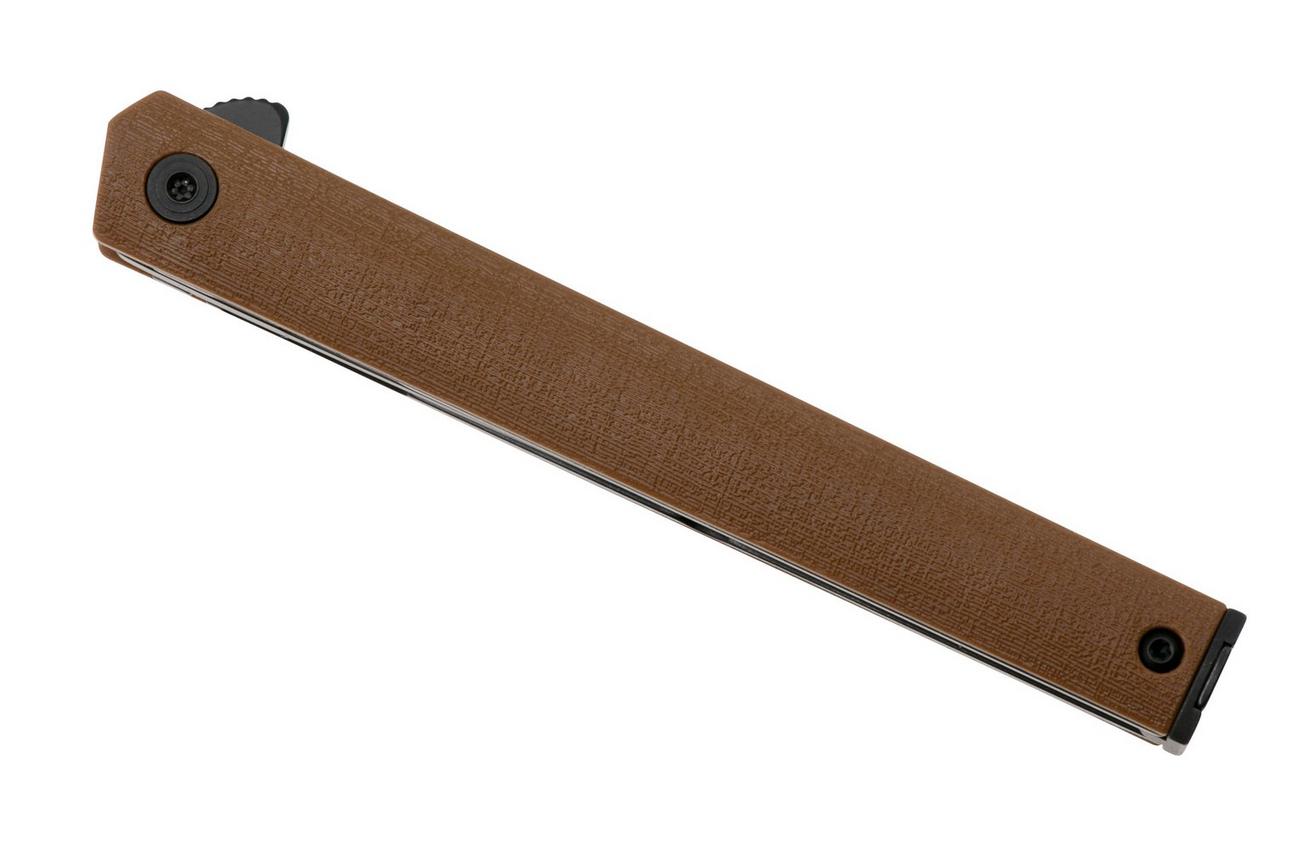 CRKT CEO Flipper 7097DK Black EDP AUS8, Desert Tan GRN, zakmes, Richard Rogers design