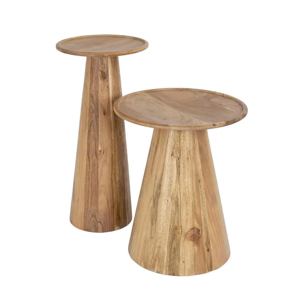 Fraaai - Sarah bijzettafel set van 2 massief acacia - naturel