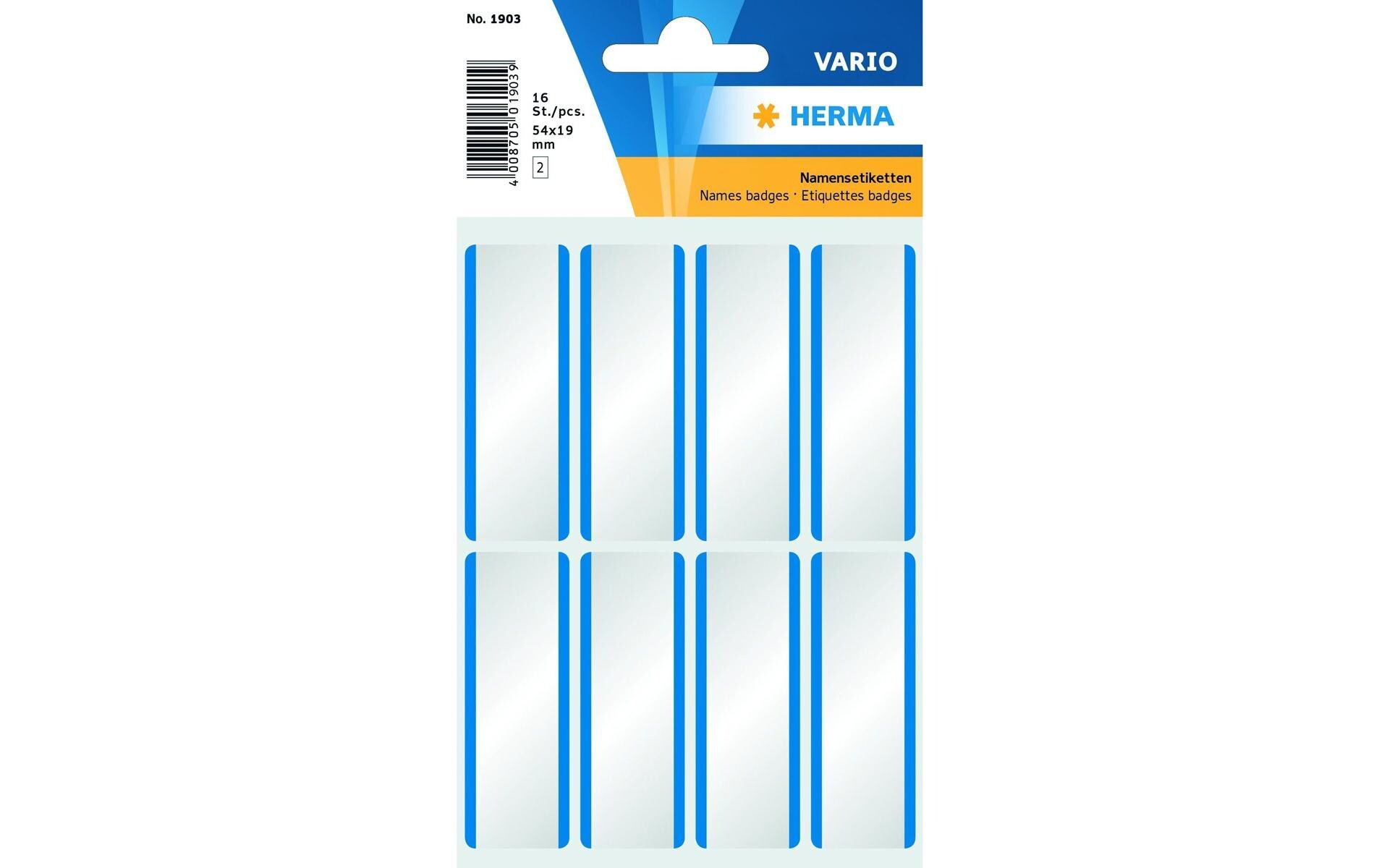 Namensetiketten zu Handbeschriftung, BlauNamensetiketten 54 x 19 mm