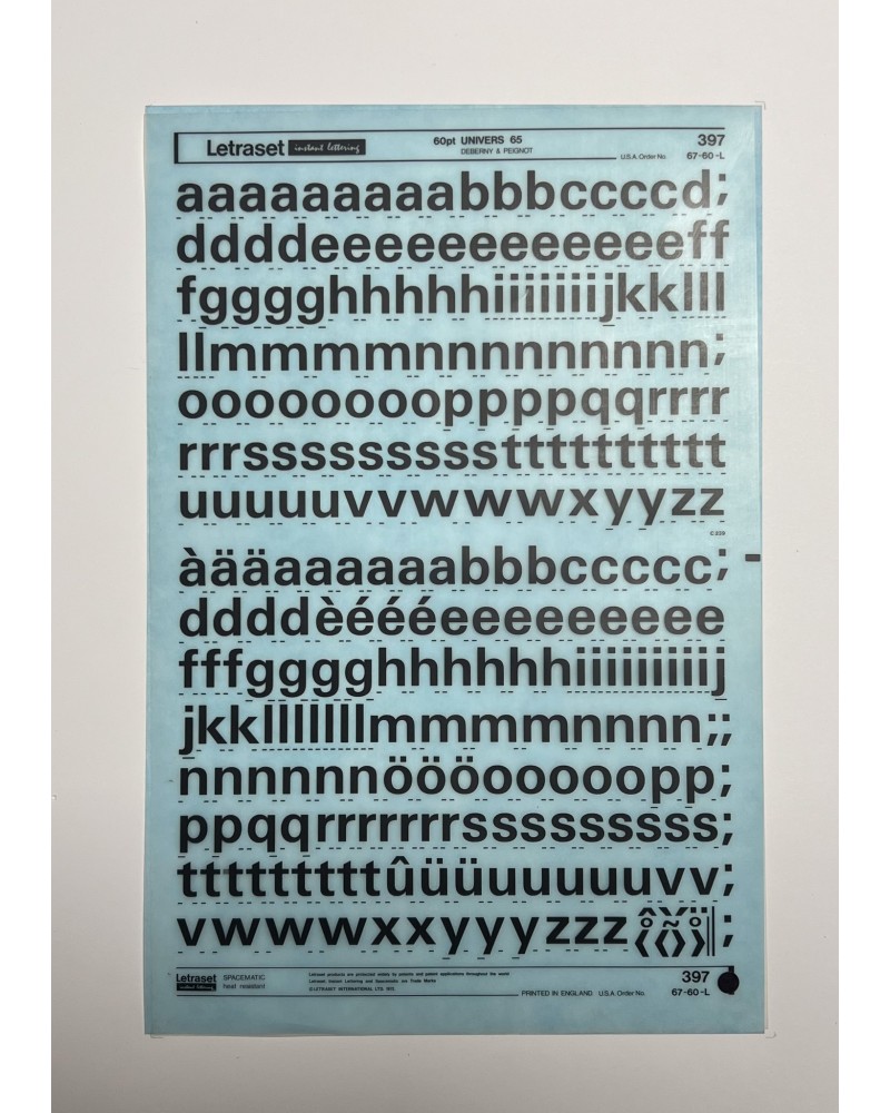 Letraset 397 - UNIVERS 65 - 60pt