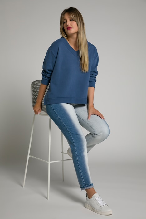 Jeans Sarah, Bleaching-Effekt, High Waist, schmales Bein
