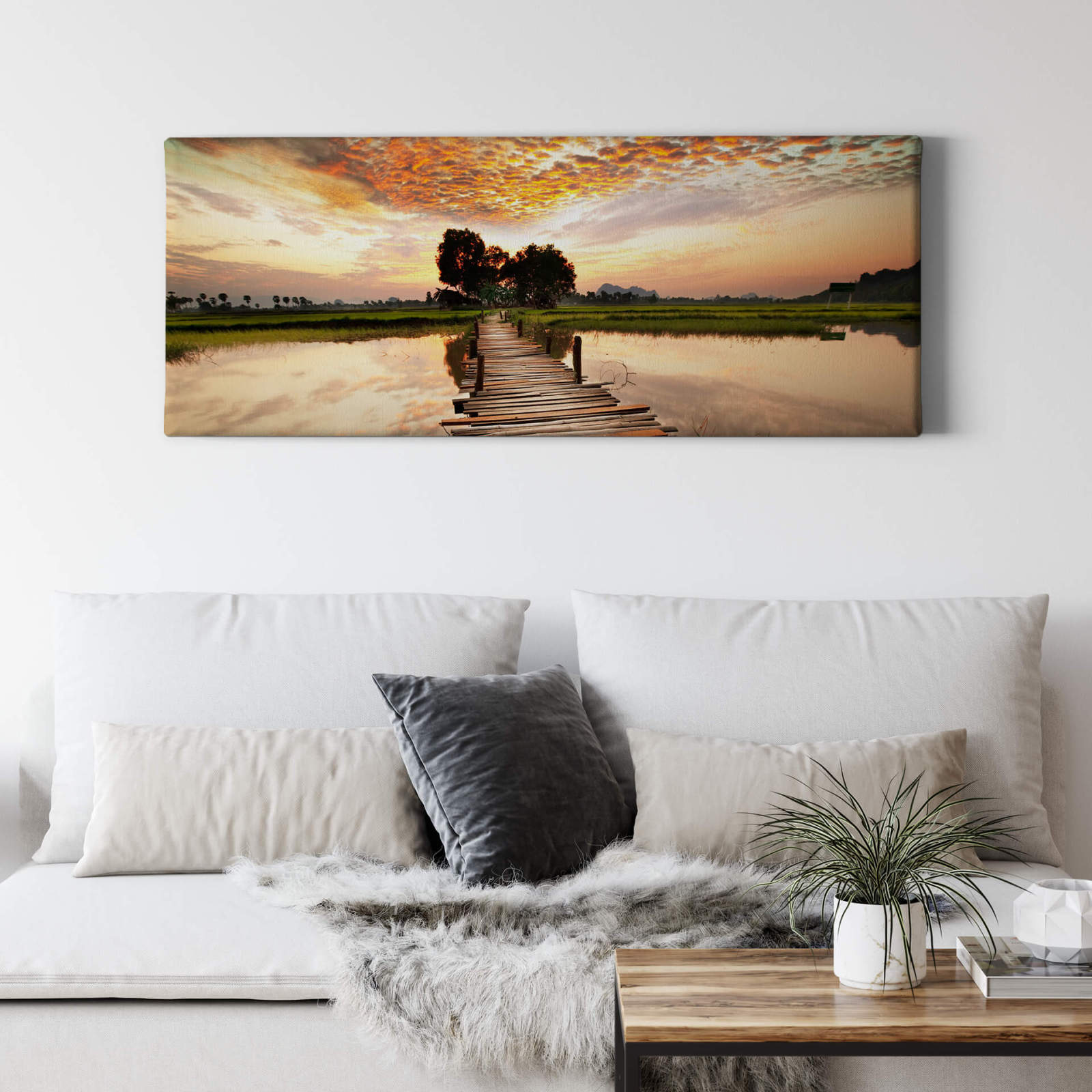Leinwandbild STEGÜBERGANG - braun - 100x40 cm