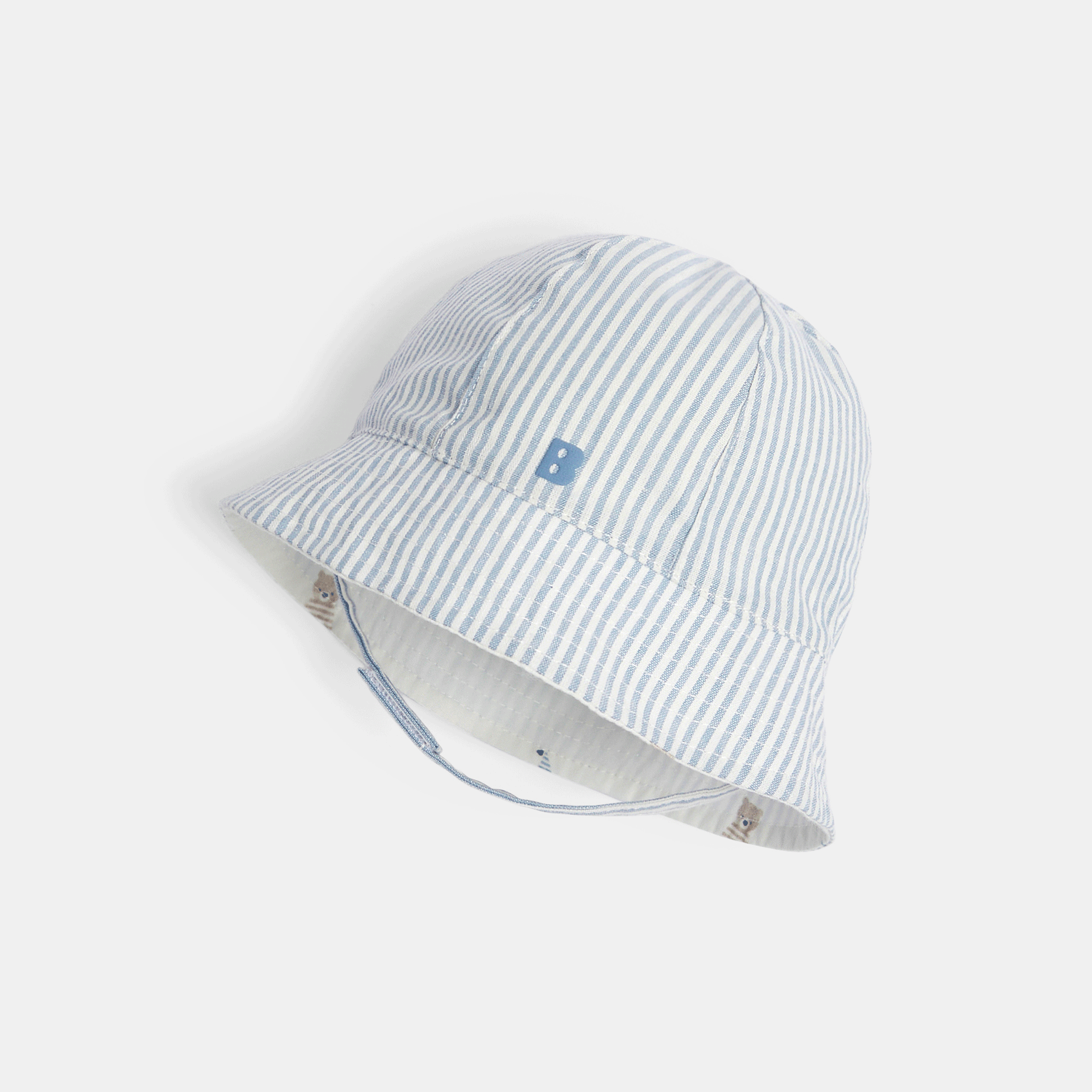 Chapeau cloche réversible bébé garçon Blanc