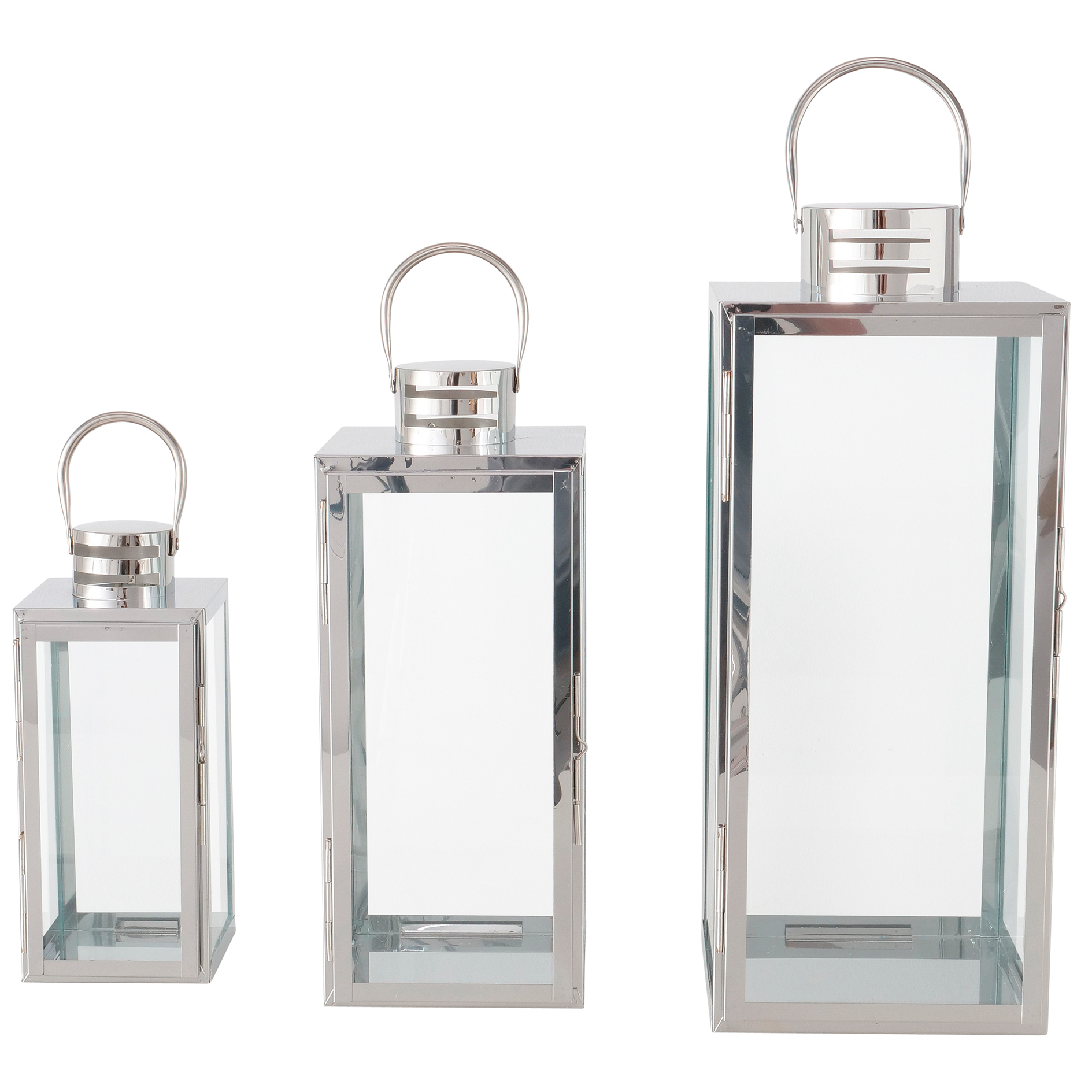 Laterne - silber - 49 cm hoch