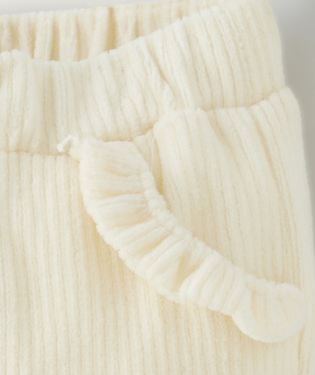 PANTALON DROIT BÉBÉ FILLE EN VELOURS CÔTELÉ ÉCRU