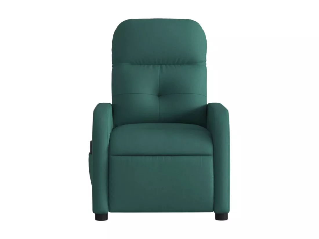 Fauteuil massant inclinable Vert foncé Tissu
