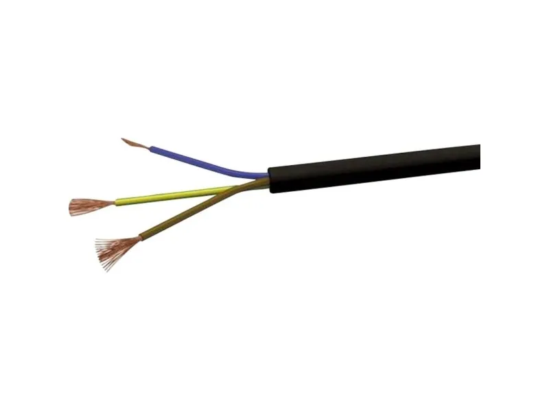 VOKA Kabelwerk H05VVF3X1 Slangekabel H03VV-F 3 x 1 mm² Sort 100 m