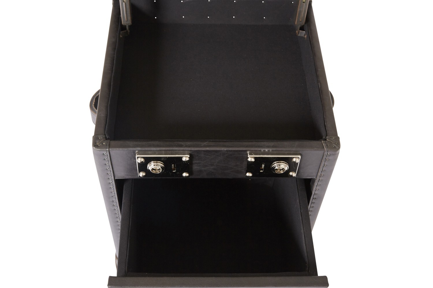 Lampentisch AMPLEFORTH - black - Rindsleder