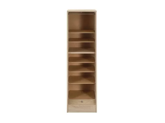 Classeur à Rideau 8 Tablettes 1 Kit Dossiers Serrure L 41,4 H 140,4 P 44 cm - Coloris: Chêne Naturel