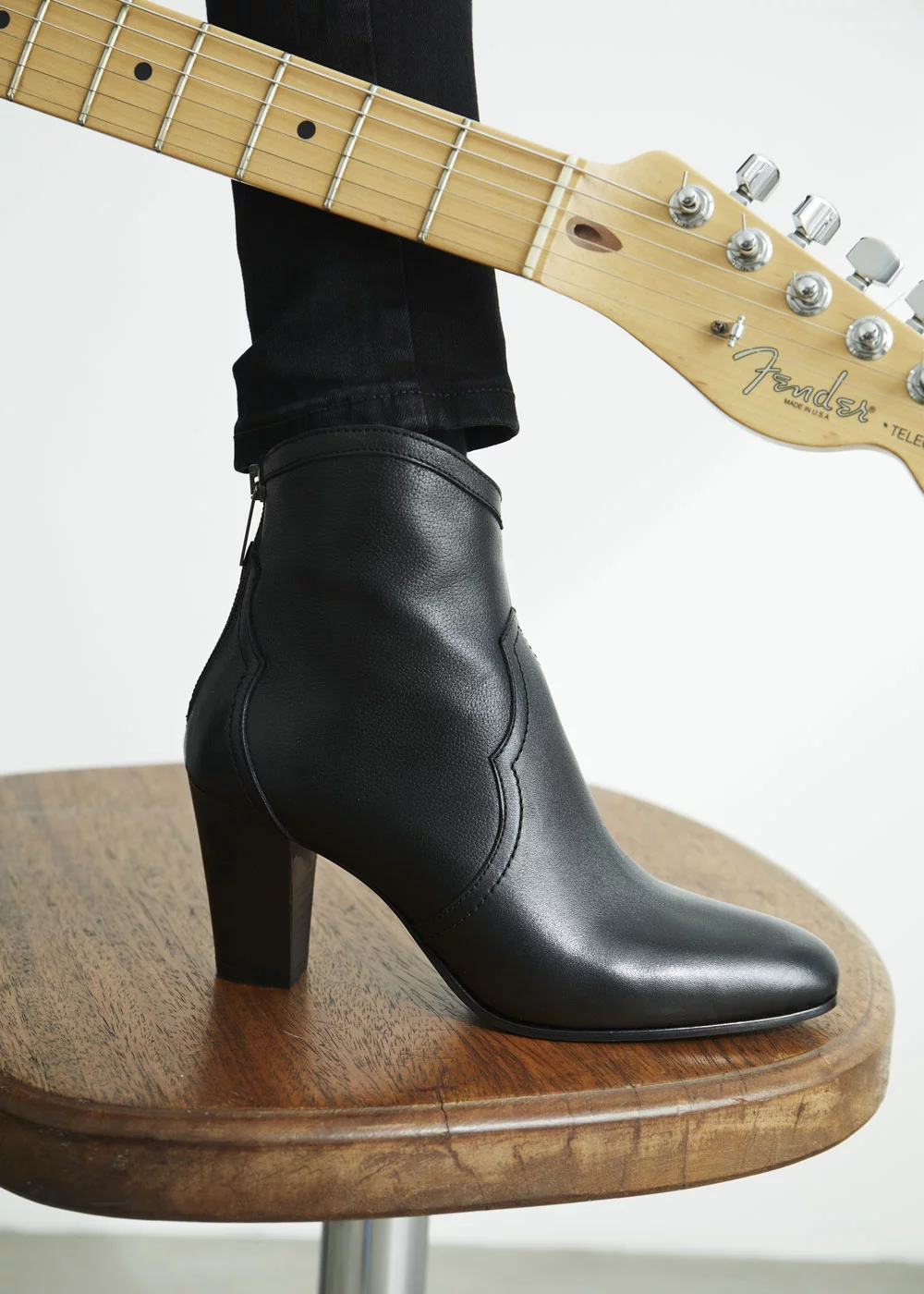 BOOT SWAN CUIR NOIR