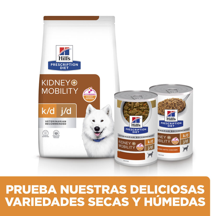 Ração Hill's Prescription Diet para cães com problemas renais e de mobilidade