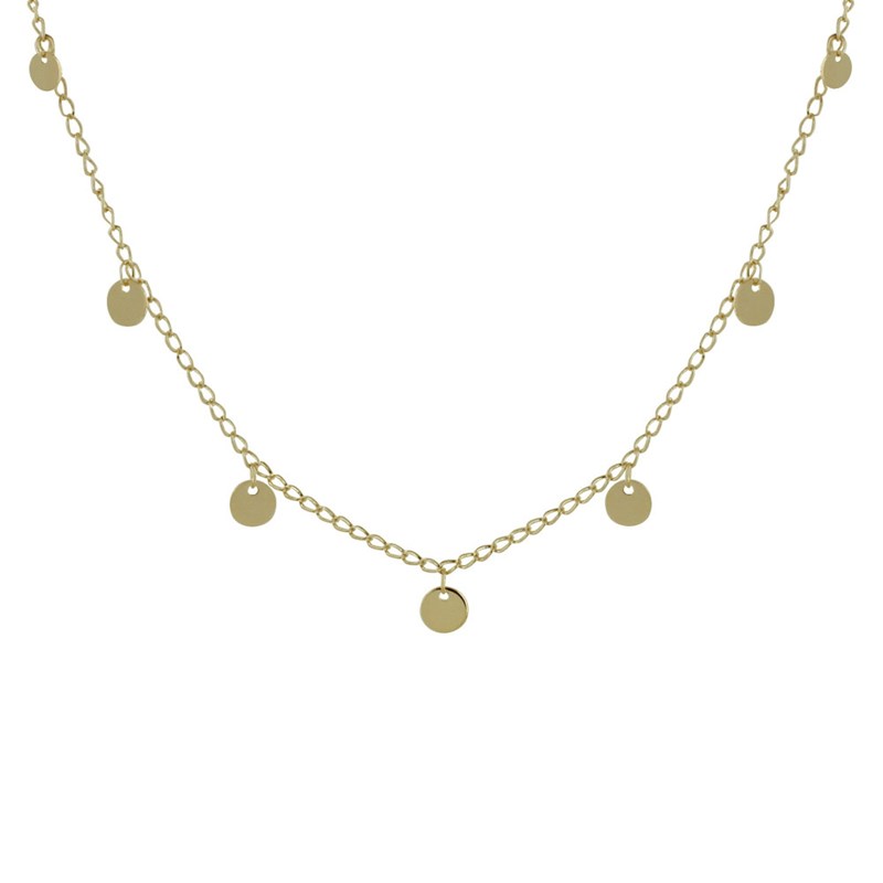 Collier Plaqué Or Breloques Rondes