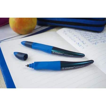 Ergonomischer Tintenroller für Linkshänder - STABILO EASYoriginal Holograph Edition in blau -Einzelstift - Schreibfarbe blau (löschbar) - inklusive Patrone