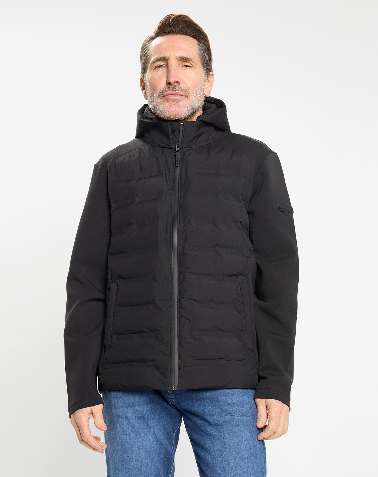 Hackett London Blouson Bimatière à capuche jersey noir