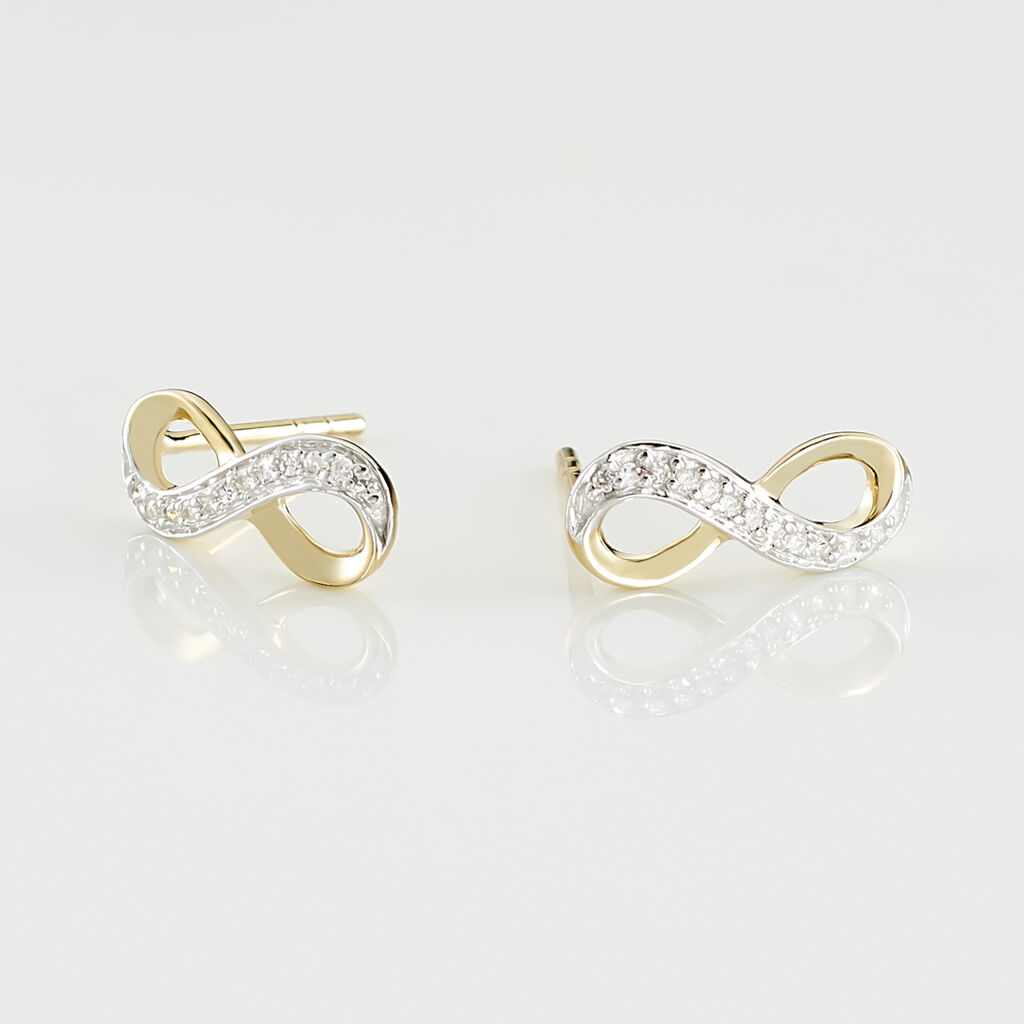 Boucles D'oreilles Puces Chacha Or Jaune Diamant