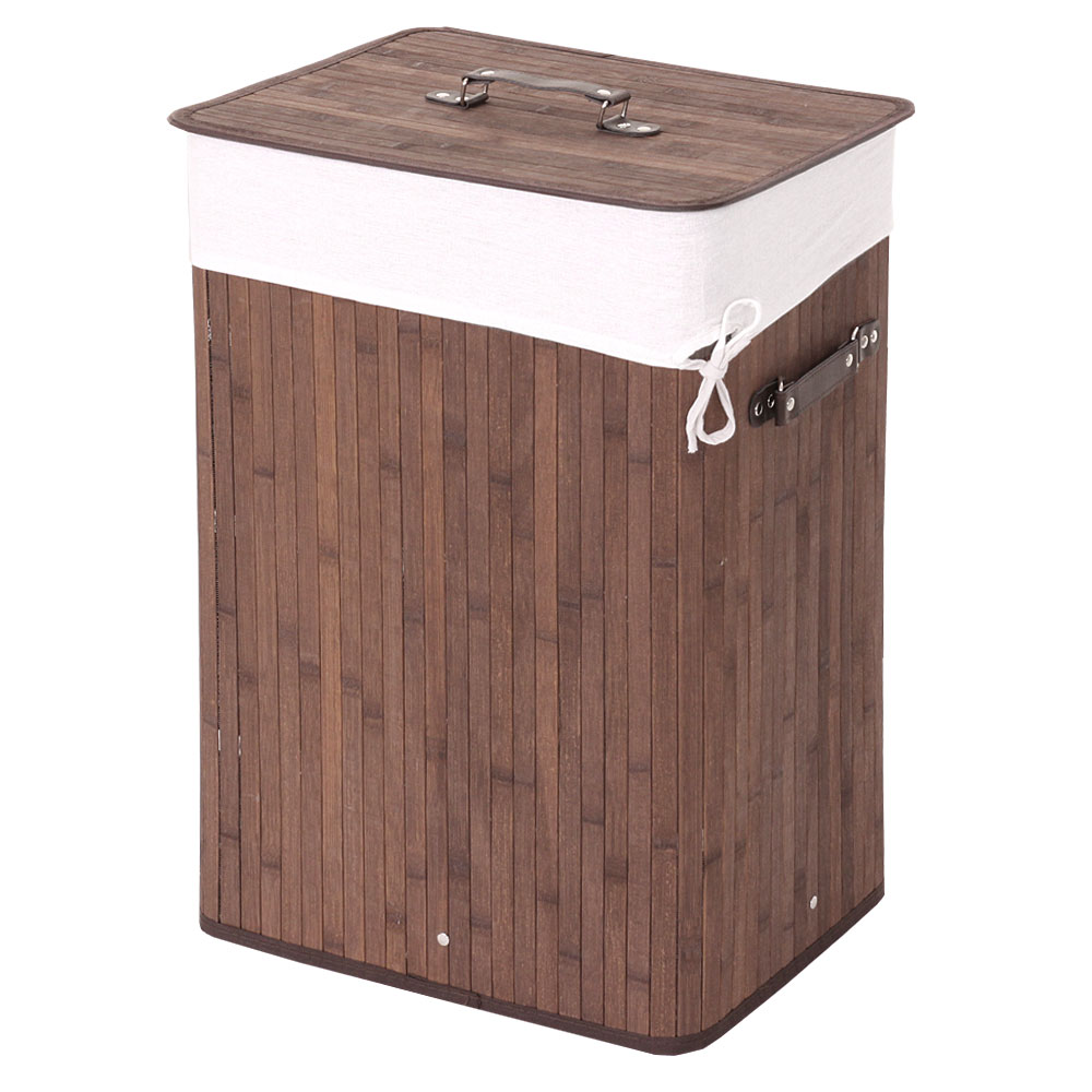 Wäschekorb MCW-C21, Laundry Wäschebox Wäschesammler Wäschebehälter Wäschetonne, 61x43x32cm 70l ~ braun