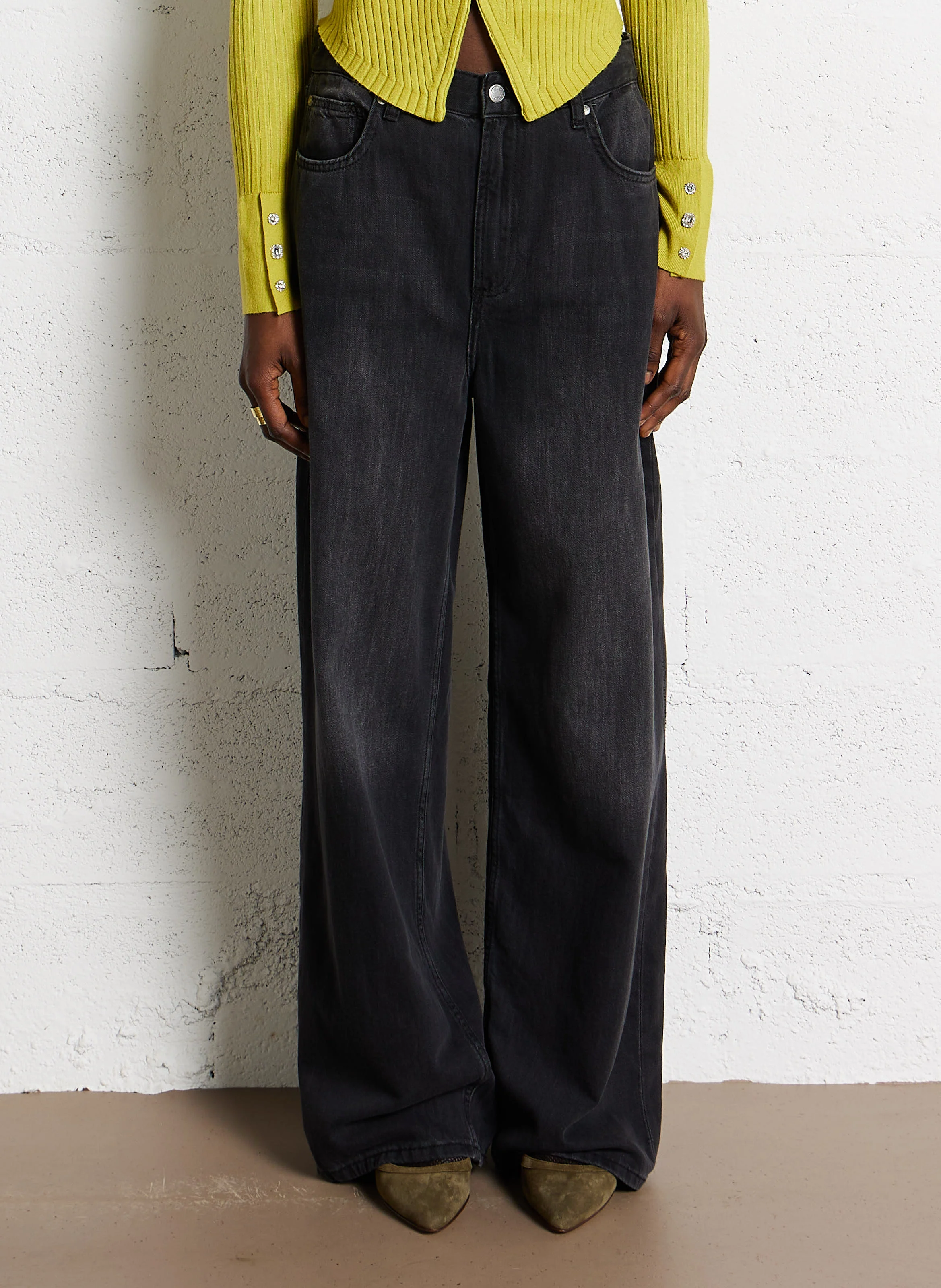 Jean large en coton | Noir