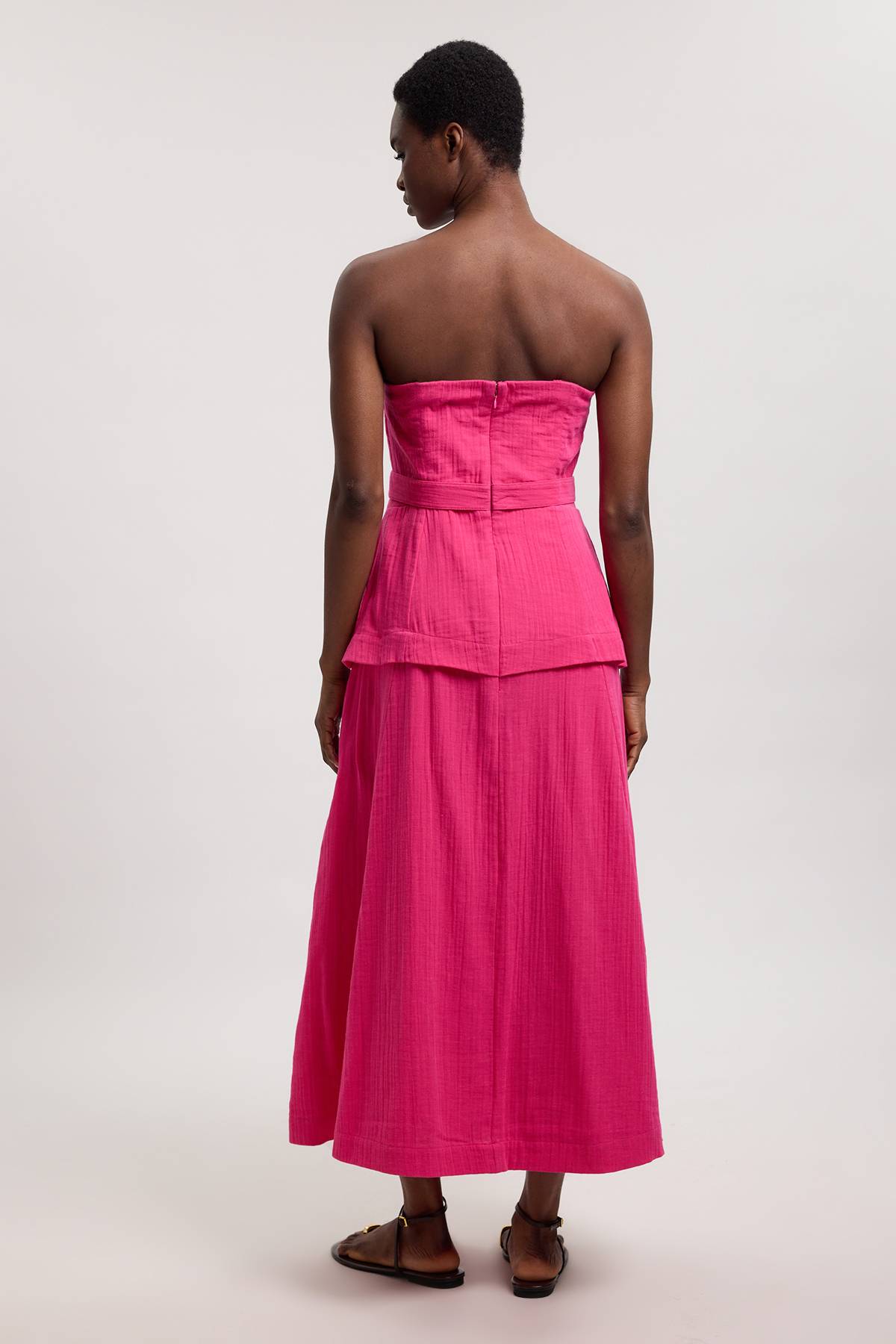 KarenMillen Robe Midi À Basque Et Bustier En Double Étoffe