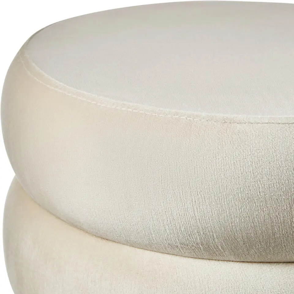 tectake Hocker Altu, gestoffeerd, opbergruimte, Fluweellook Crèmewit