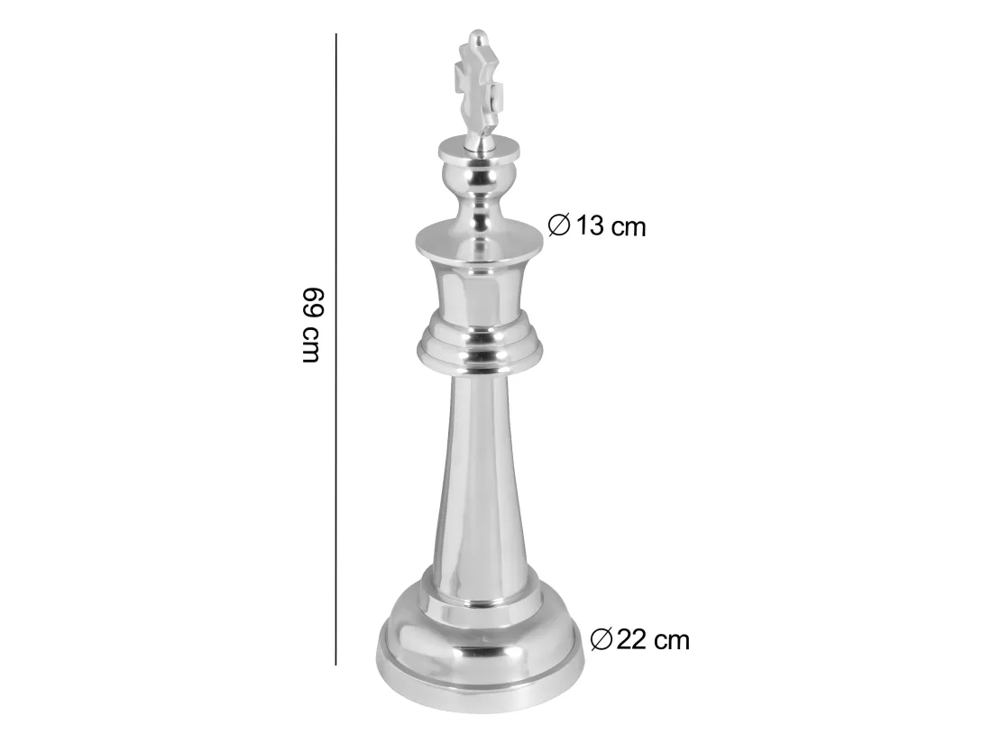 Grande pièce d'échecs décoration en aluminium poli design Sculpture decorativ XXL