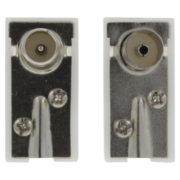 OK Coax stekkerset male/female wit
