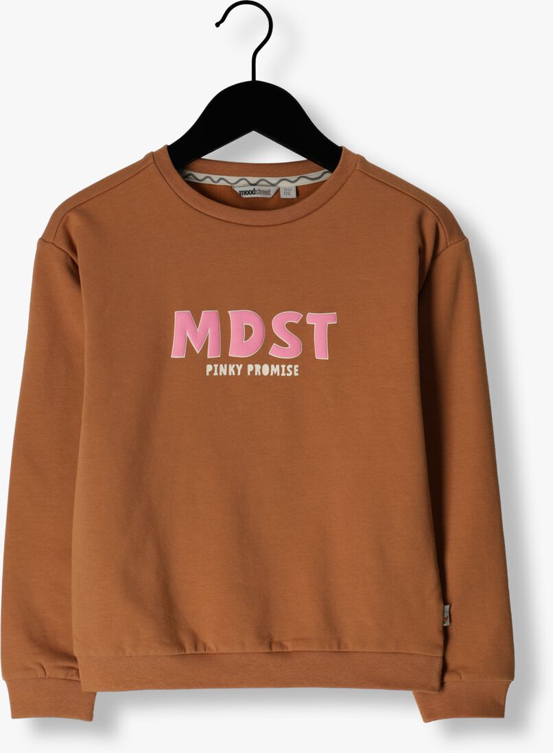 MOODSTREET camel moodstreet sweater chest print sweater