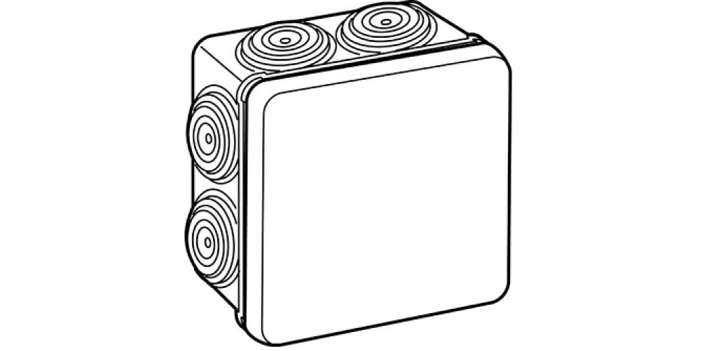 Legrand Abzweigdose Plexo IP55 80 x 80 x 45 mm 7 Einführungen mit Dicht-Würgnippel