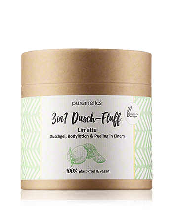 puremetics 3in1 Dusch-Fluff Limette - Duschgel, Bodylotion & Peeling in Einem 250g