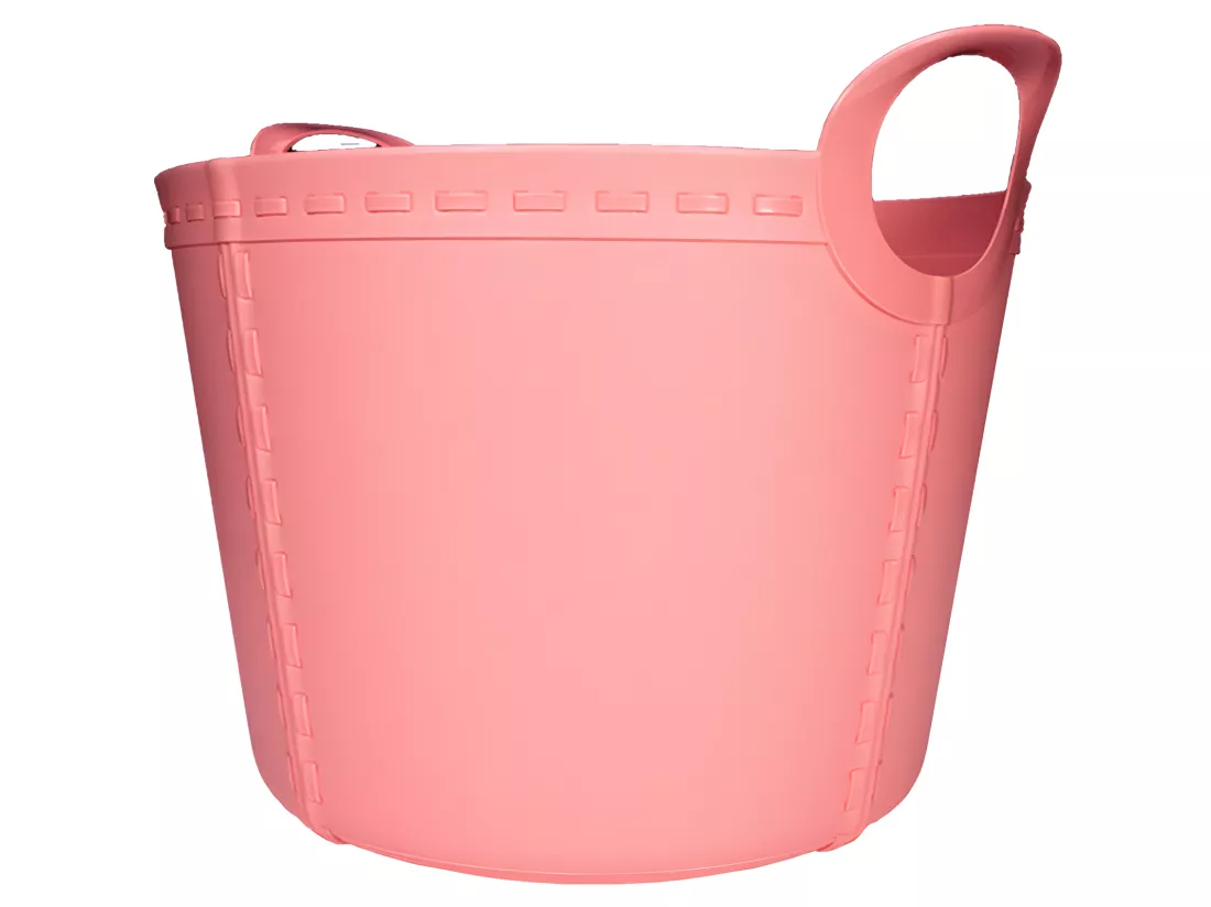 panier artisanal moyen 25l rose 45x38,5x34