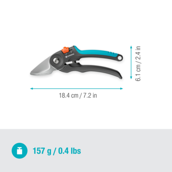 Gardena snoeischaar PremiumCut voor vers hout met bypass-snede - 22 mm snoeidiameter