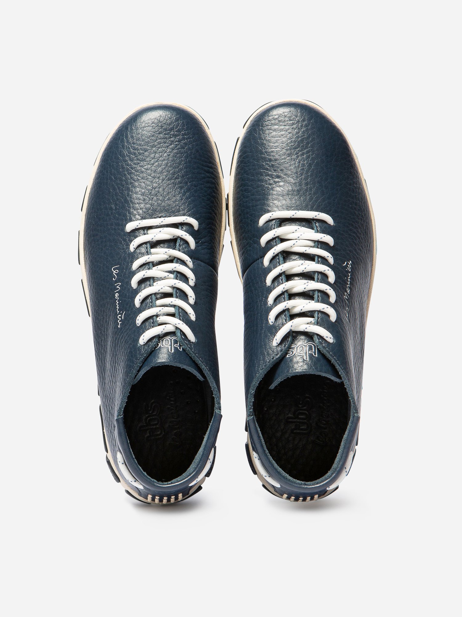 Tennis Montantes Femme Confort Cuir Marine