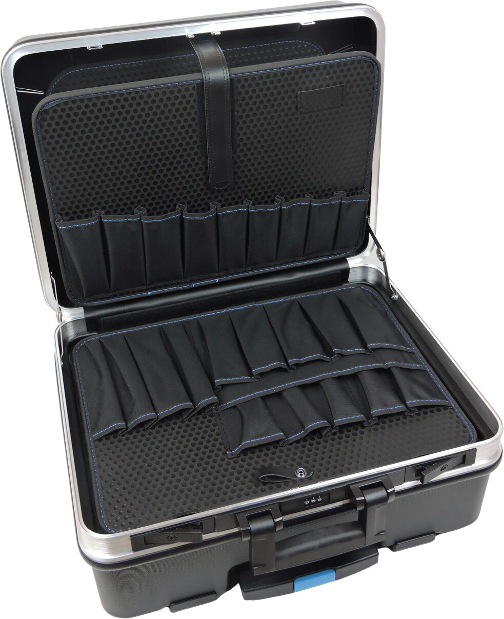 FAMEX 600-L Trolley ABS Hart Schalenkoffer Größe 36L mit 2 Werkzeugpaletten, leer