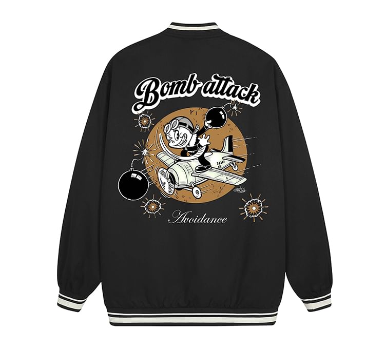 CHIC ERRO - Bomberjack met print en knoopjes