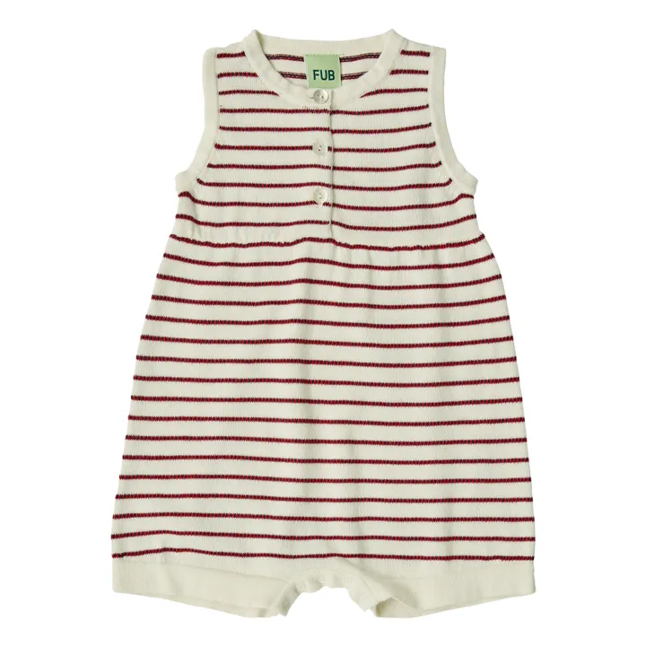 FUB Combinaison Maille Fine Marinière Coton Bio | Ecru