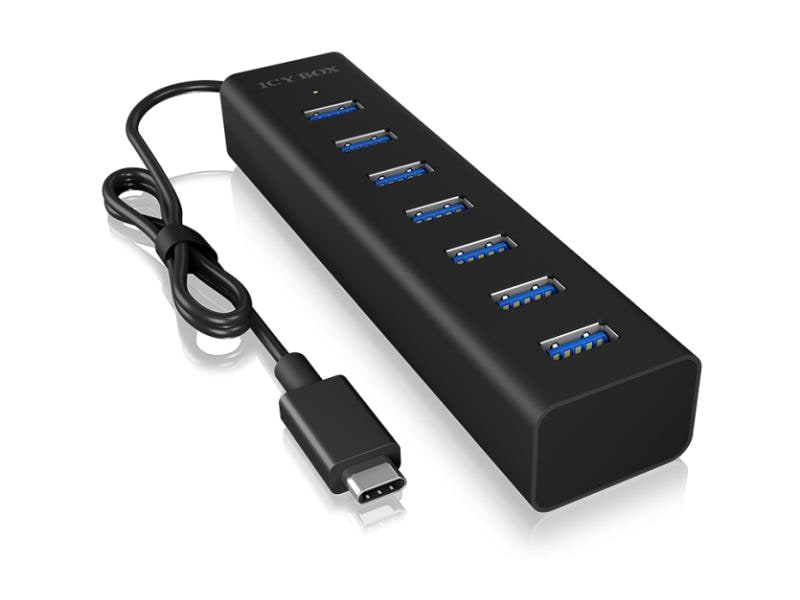 ICY BOX USB-Hub IB-HUB1700-C3 Type-C zu 7-Port USB 3.0 Hub