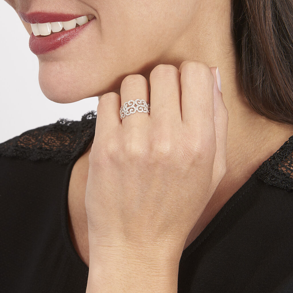 Bague Arabesque Or Blanc Diamant