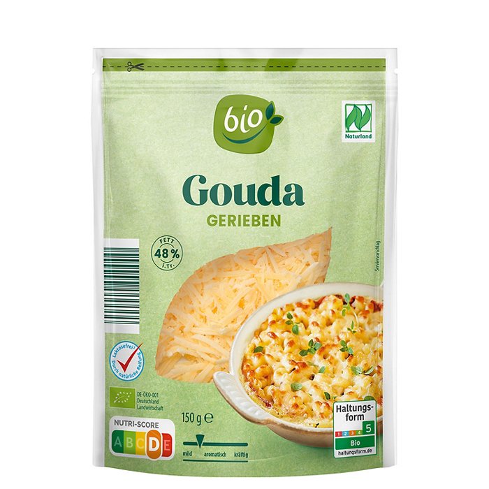 BIO Bio-Reibekäse 150 g, Gouda