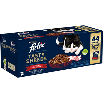 FELIX® Heerlijke Reepjes Farm Selectie Kattenvoer 44x80g