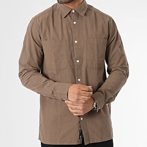 Chemise Manches Longues Life Regular Marron