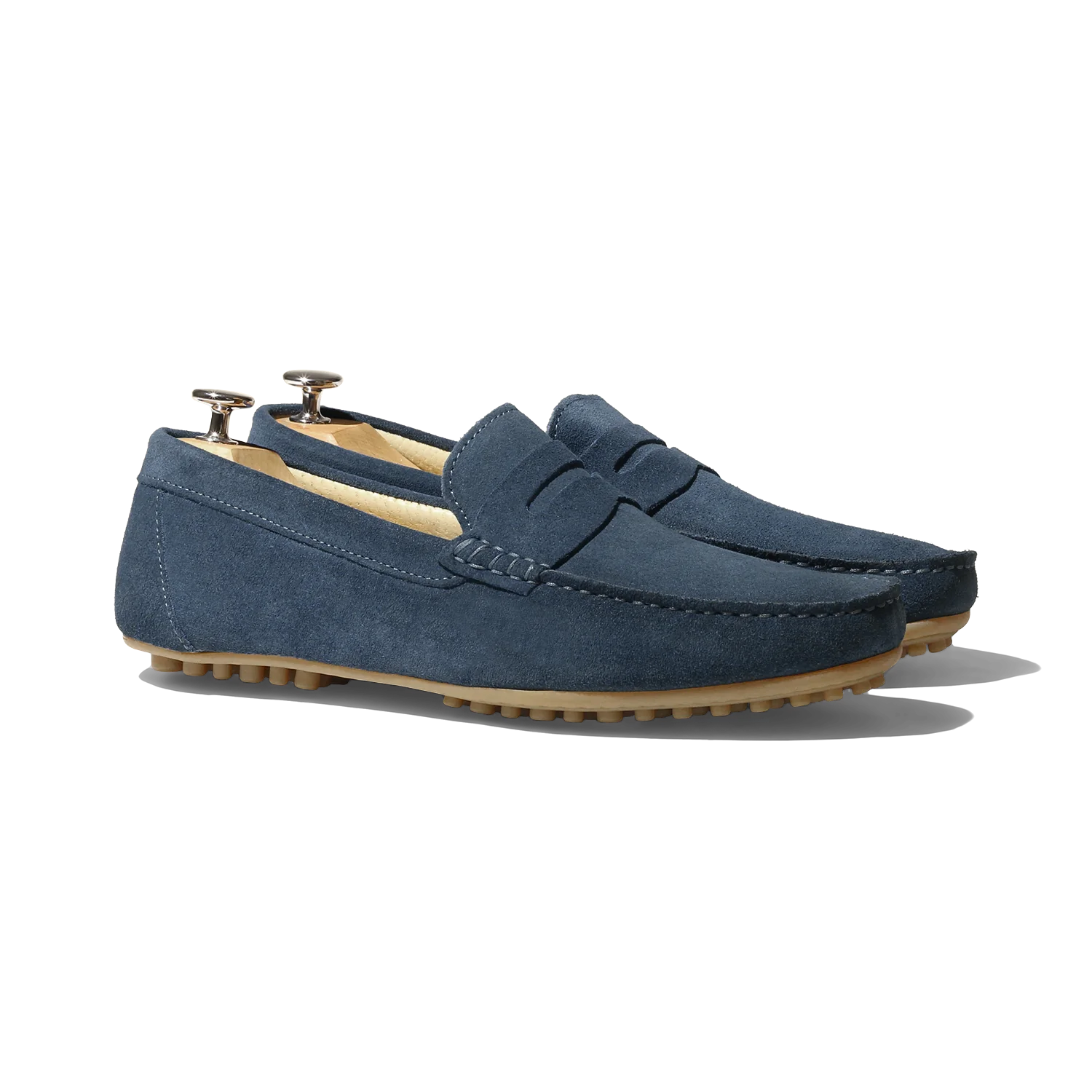 Fred-Mocassin souple en velours jean