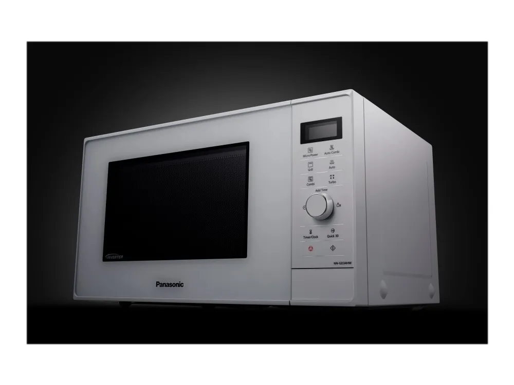 Panasonic NN-GD34HWSUG, Bordplade, Grill mikroovn, 23 L, 1000 W, Knapper, Dreje, Hvid