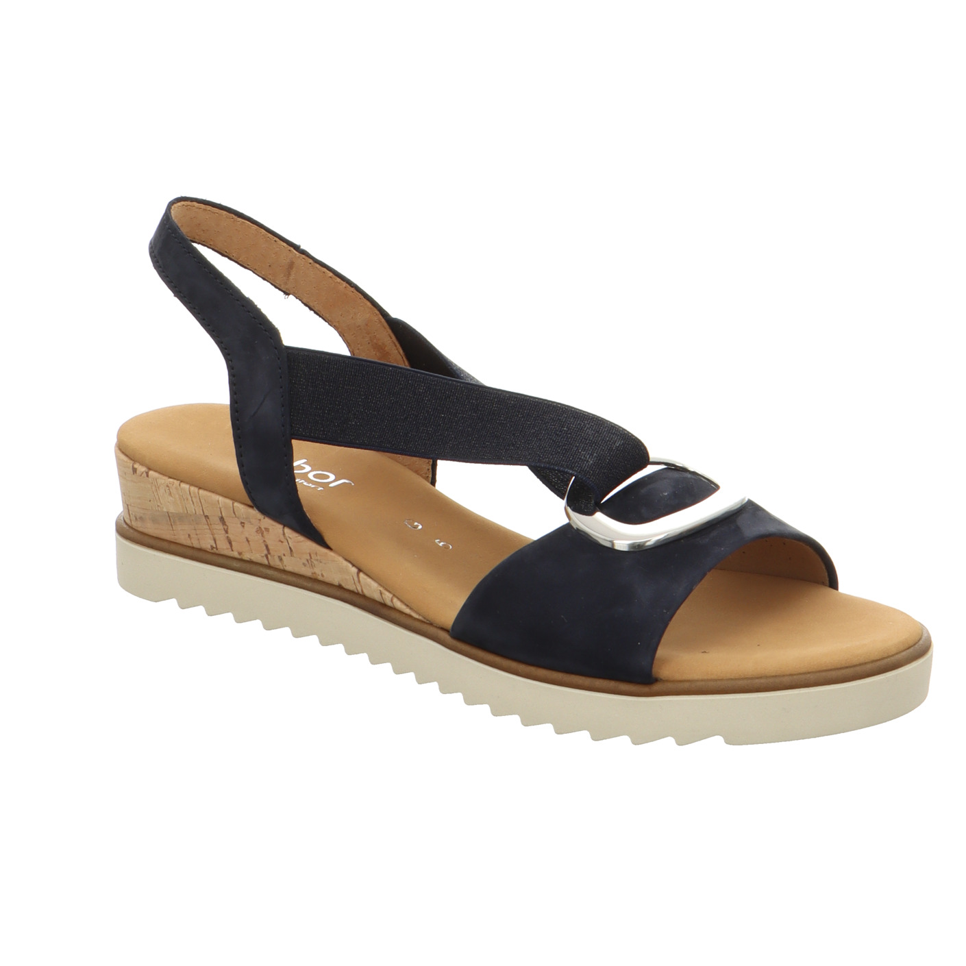 Keil Sandale blau