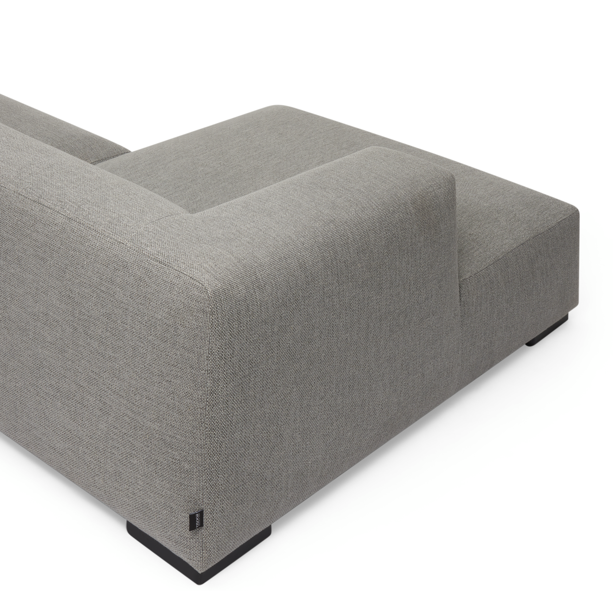 Koozo hoekbank Junior links Hoekbank Links: 213 + 612 | Stof: Grijs - 900.02.1092 | Frame: Zwart | 2x koppelstuk