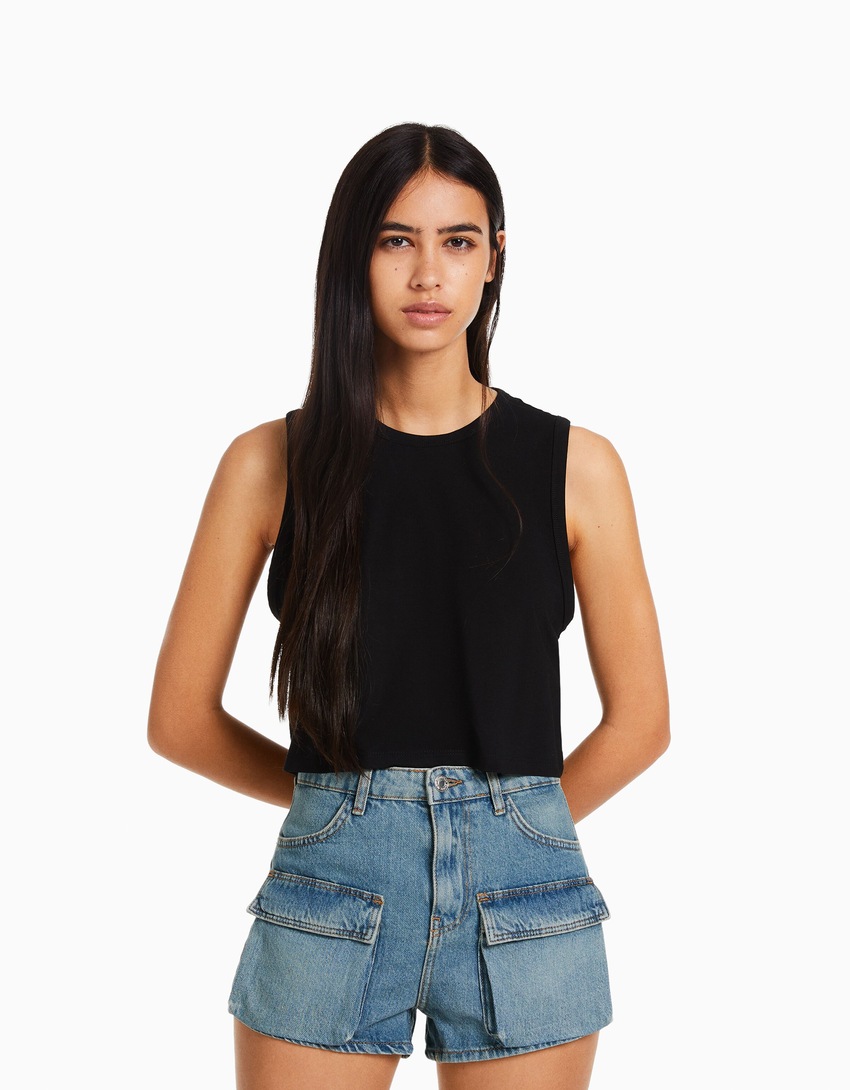 bermudas cargo de jeans