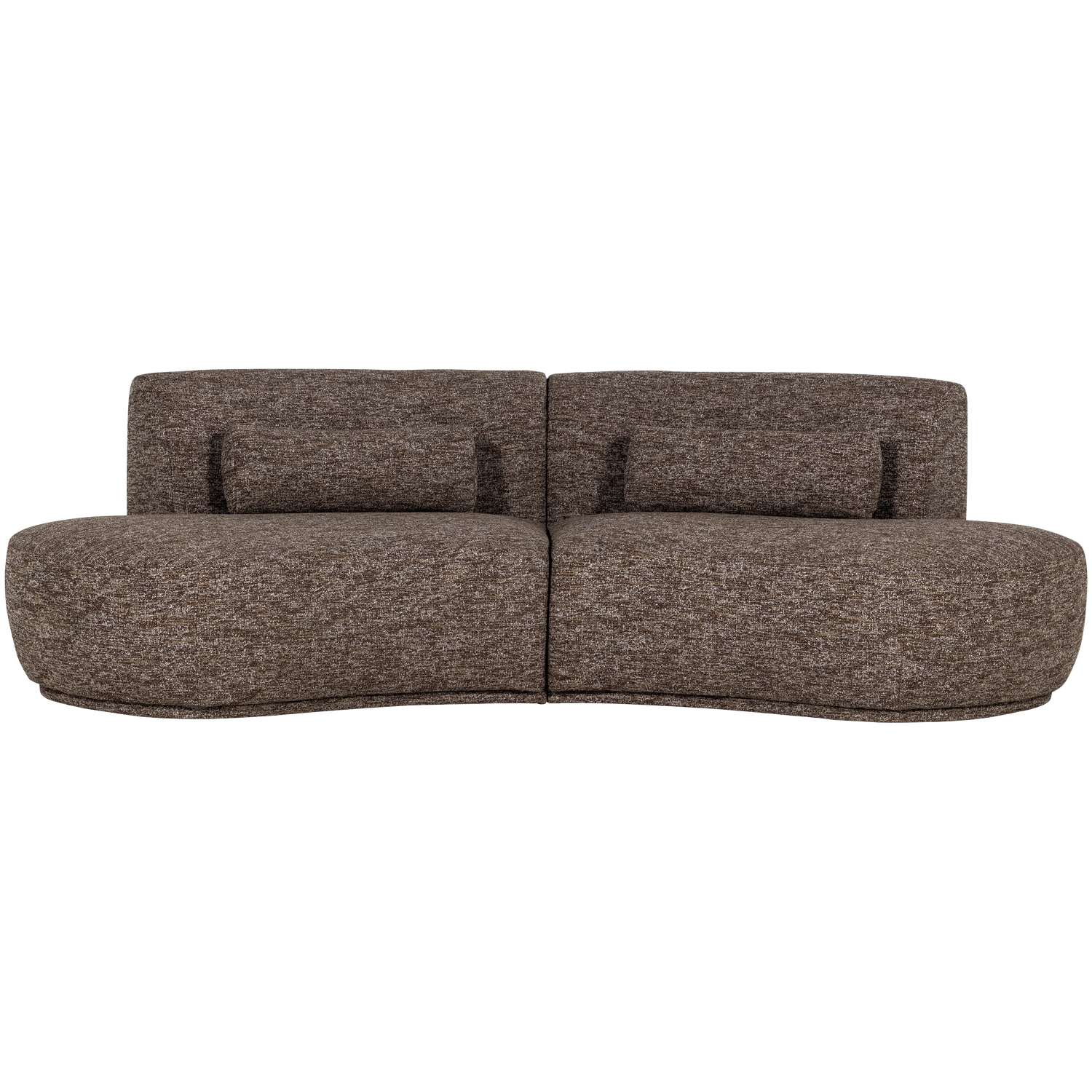 WOOOD Batavier Half Ronde Bank 4-Zits - Polyester - Bruin Melange