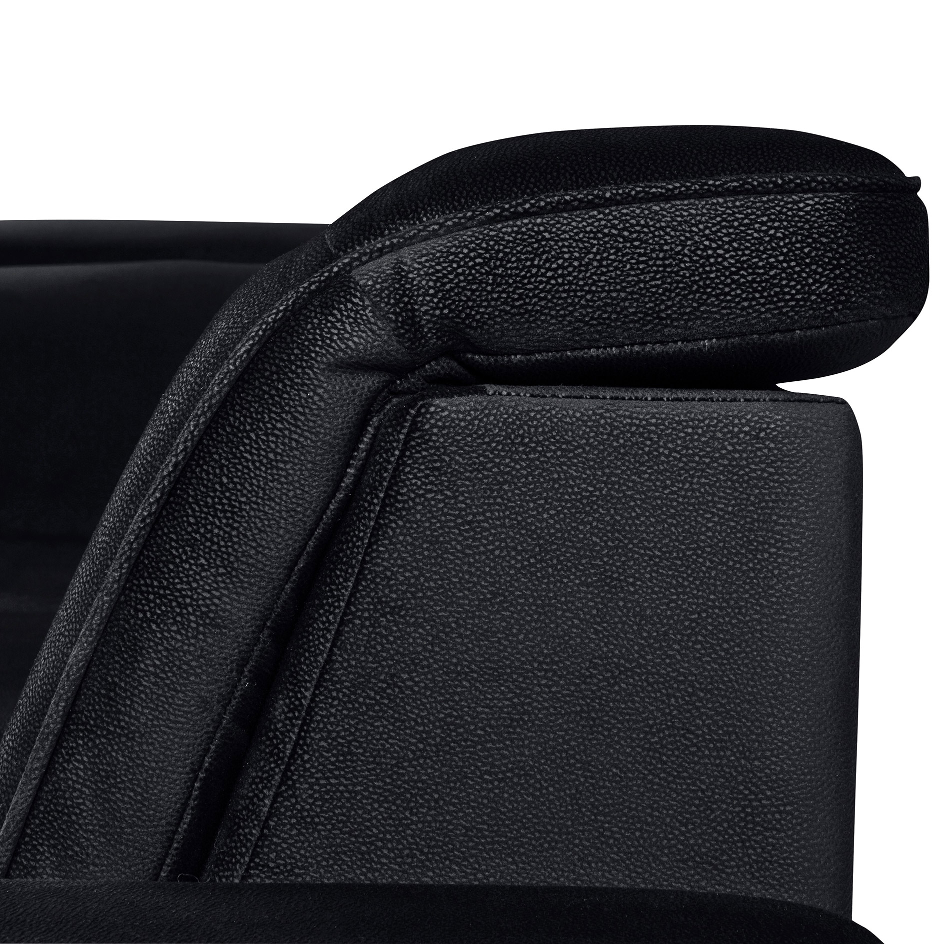 Ecksofa - schwarz - Velvet - Liegefunktion - Recamiere links