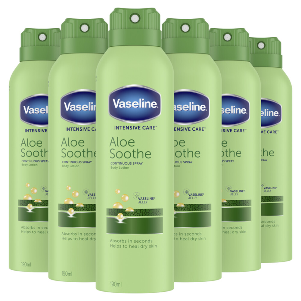 6x Vaseline Bodylotion Spray Aloe Soothe190 ml