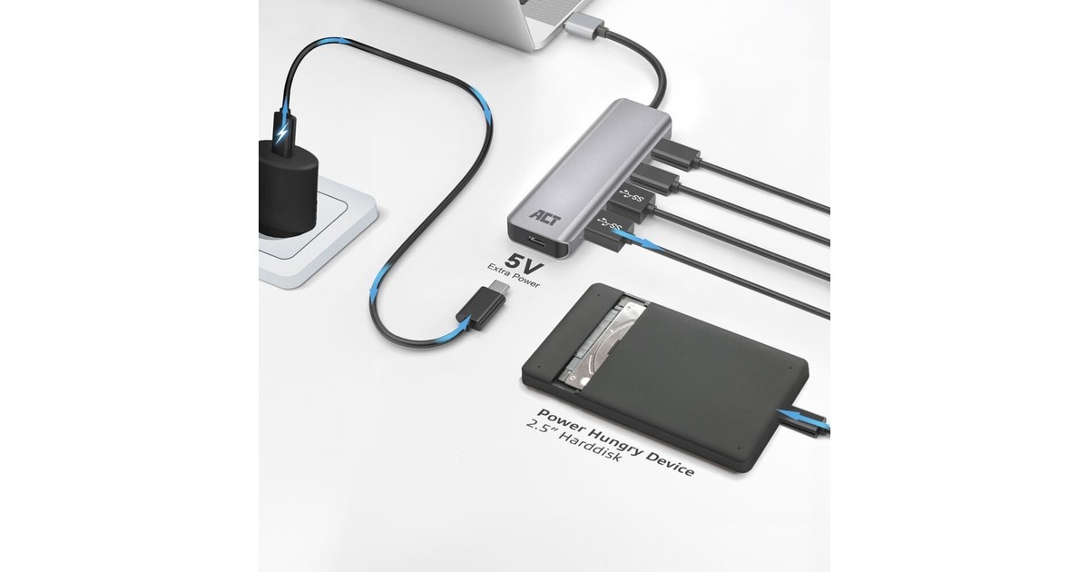 ACT ConnectivityUSB-A hub 3.0, 2x USB-A, 2x USB-C usb-hub  (Aluminium)